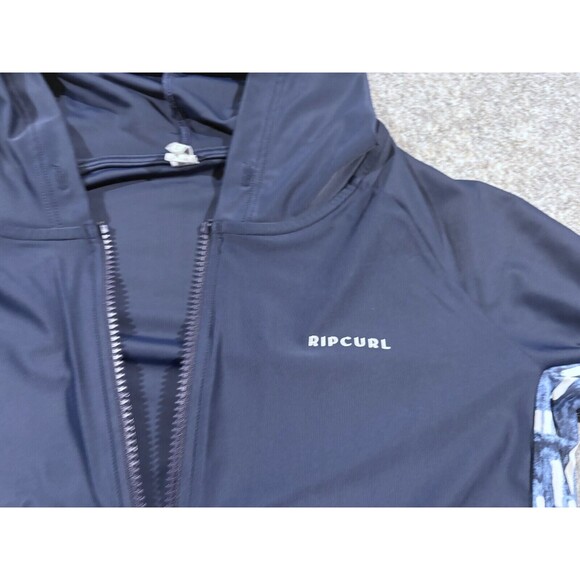 RIP CURL Womens Navy Full Zip Stretch Active Hoodie Jacket Sz 6 UPF 50+ - Picture 3 of 11